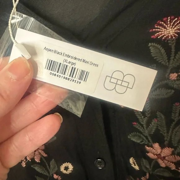 Black Embroidered Baltic born Maxi Dress - Picture 4 of 5